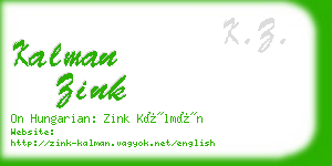 kalman zink business card